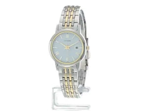 CITIZEN COLLECTION ECO-DRIVE ANALOG SILVER & GOLD STRAP LADIES WATCH EW1584-59C