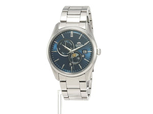 ORIENT SUN&MOON CONTEMPORARY AUTOMATIC SILVER & NAVY BLUE MEN WATCH RN-AK0303L