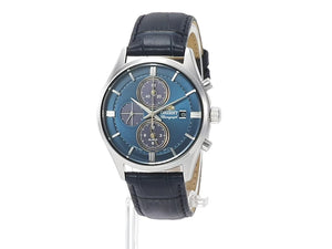 ORIENT CONTEMPORARY SOLAR CHRONOGRAPH LEATHER STRAP BLUE DIAL MEN WATCH RN-TY0004L
