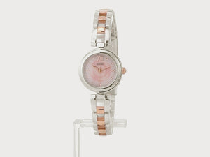 SEIKO SELECTION SOLAR SILVER & PINK GOLD LADIES WATCH SWFA193