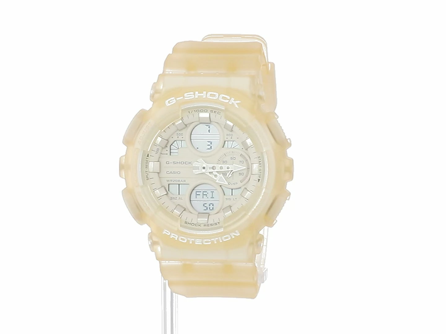 CASIO G-SHOCK MID-SIZE MODEL BEIGE YELLOW ANALOG DIGITAL LADIES WATCH GMA-S140NC-7AJF