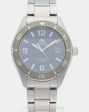 ORIENT MAKO SOLAR SILVER & BABY BLUE MEN WATCH RN-WJ0002L