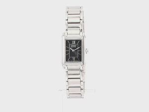 CITIZEN COLLECTION ECO-DRIVE SOLAR SILVER STRAP BLACK DIAL LADIES WATCH FRA36-2431