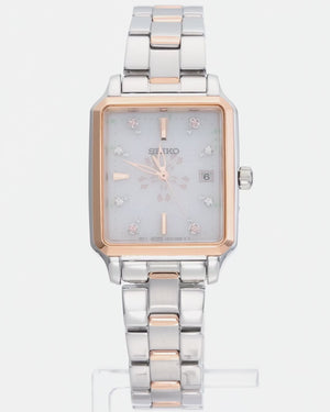 SEIKO SELECTION 2024 SAKURA BLOOMING LIMITED EDITION SILVER & PINK GOLD WOMEN WATCH SWFH136