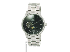 ORIENT SUN&MOON AUTOMATIC CLASSIC SILVER & BLACK MEN WATCH RN-AS0001B