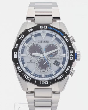 CITIZEN PROMASTER ECO DRIVE SOLAR RADIO SILVER LAND SERIES MEN WATCH CB5034-91A