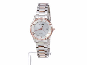 CITIZEN COLLECTION THIN MODEL SERIES ECO-DRIVE RADIO SILVER & GOLD LADIES WATCH ES0002-57A