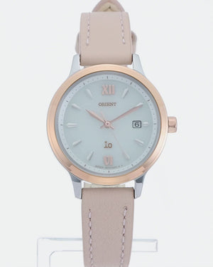 ORIENT IO NATURAL & PLAIN SOLAR BEIGE LEATHER STRAP WOMEN WATCH RN-WG0416S