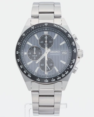 SEIKO SELECTION S SERIES CHRONOGRAPH SILVER & BLUE GREY MEN WATCH SBTR041