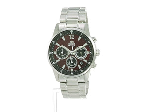 ORIENT CHRONOGRAPH SILVER & WINE RED MEN WATCH RN-KV0003R