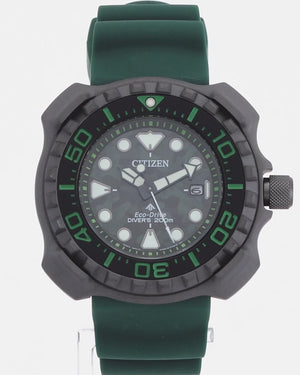 CITIZEN PROMASTER MARINE SERIES DIVER'S 200M GREEN RUBBER STRAP MEN WATCH BN0228-06W
