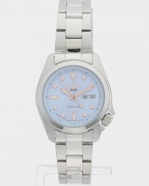 SEIKO 5 SPORTS SKX AUTOMATIC SILVER & LIGHT BLUE WOMEN WATCH SRRA001