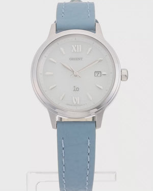 ORIENT IO NATURAL & PLAIN SOLAR BLUE LEATHER STRAP WOMEN WATCH RN-WG0417S