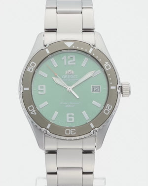 ORIENT MAKO SOLAR POWERED SILVER & GREEN MEN WATCH RN-WJ0001E