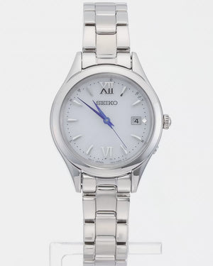 SEIKO SELECTION S SERIES SOLAR RADIO WAVE ROUND FACE SILVER WOMEN WATCH SWFH129