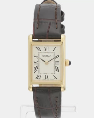 SEIKO SELECTION NANO UNIVERSE COLLABORATION VINTAGE GOLD & BROWN WOMEN WATCH SSEH002