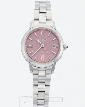 SEIKO LUKIA GROW AW RECOMMENDED COLOR "GARNET GLOW" SILVER & PINK WOMEN WATCH SSVW219