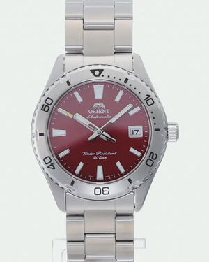 ORIENT MAKO 40 AUTOMATIC DIVER SILVER & RED MEN WATCH RN-AC0Q09R