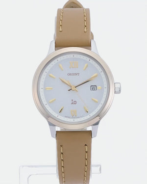 ORIENT IO NATURAL & PLAIN SOLAR LEATHER STRAP WOMEN WATCH RN-WG0420S