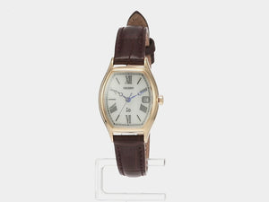ORIENT IO SOLAR BROWN LEATHER STRAP WHITE DIAL WOMEN WATCH RN-WG0013S