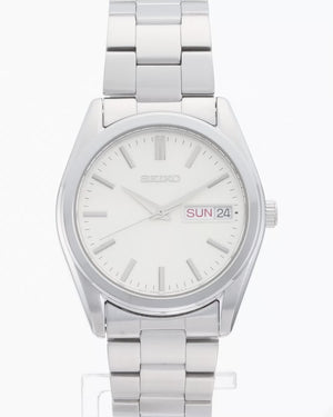 SEIKO SELECTION S SERIES DAY-DATE SILVER & CHAMPAGNE GOLD MEN WATCH SBTH007