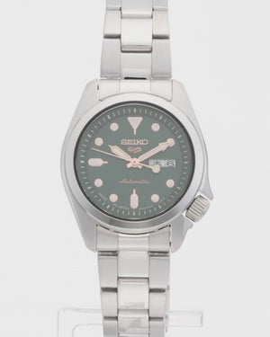 SEIKO 5 SPORTS SKX AUTOMATIC SILVER & GREEN WOMEN WATCH SRRA005