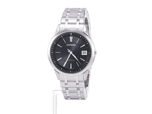 CITIZEN EXCEED ECO-DRIVE RADIO CONTROLLED PERFEX SILVER & BLACK MEN WATCH EBG74-5025