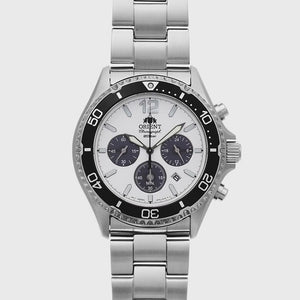 ORIENT MAKO SOLAR PANDA SILVER & WHITE MEN WATCH RN-TX0203S