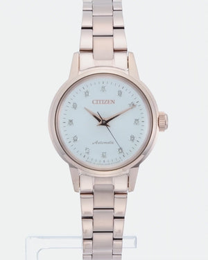 CITIZEN COLLECTION AUTOMATIC MECHANICAL DIAMONDS SAKURA PINK LADIES WATCH PR1037-58A