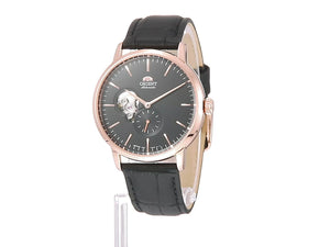 ORIENT BASIC CONCEPT AUTOMATIC OPEN HEART BLACK LEATHER STRAP MEN WATCH RN-AR0103B