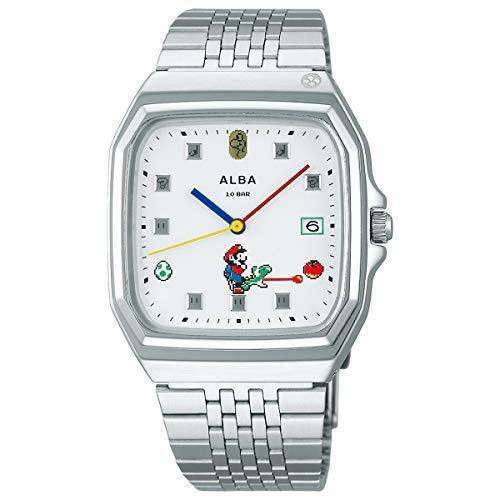 ROOK JAPAN:ALBA マリオワールド コラボレーション スーパーファミコンマリオデザイン メンズ シルバー ACCK425,Fashion Watch,ALBA(アルバ)