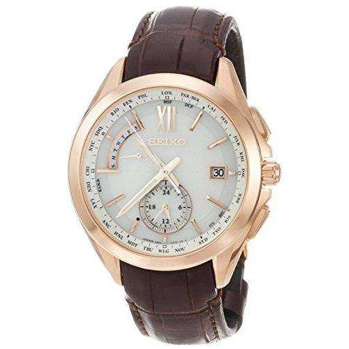 ROOK JAPAN:SEIKO BRIGHTZ SOLAR RADIO WAVE DUAL TIME TITANIUM MODEL BROWN LEATHER BAND MEN WATCH SAGA252,JDM Watch,Seiko Brightz