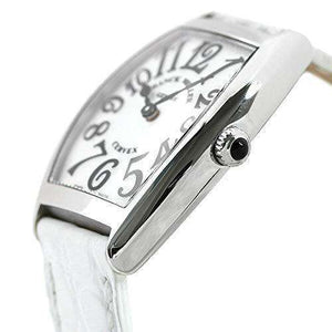 ROOK JAPAN:FRANCK MULLER CINTREES CURVEX WHITE LEATHER WOMEN WATCH 1752BQZSLVWHT,Luxury Watch,Franck Muller