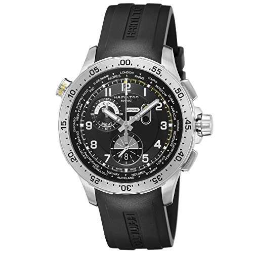 ROOK JAPAN:HAMILTON KHAKI AVIATION WORLDTIMER CHRONO QUARTZ 45 MM MEN WATCH H76714335,Fashion Watch,Hamilton