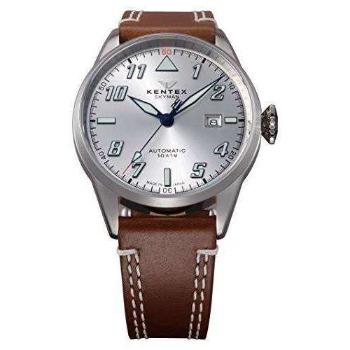 KENTEX SKYMAN PILOT ALPHA MECHANICAL AUTOMATIC BROWN MEN WATCH