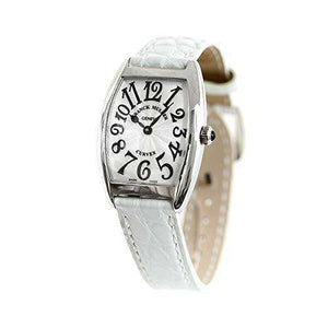 ROOK JAPAN:FRANCK MULLER CINTREES CURVEX WHITE LEATHER WOMEN WATCH 1752BQZSLVWHT,Luxury Watch,Franck Muller