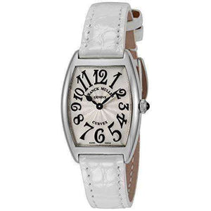 ROOK JAPAN:FRANCK MULLER CINTREES CURVEX WHITE LEATHER WOMEN WATCH 1752B-QZ-SLV-WHT-EN,Luxury Watch,Franck Muller