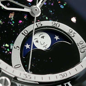 ROOK JAPAN:CAMPANOLA MOON PHASE BLACK LACQUER PEARL WOMEN WATCH EZ2000-14E,JDM Watch,Campanola