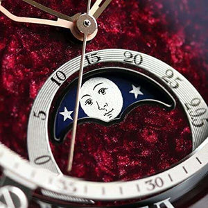 ROOK JAPAN:CAMPANOLA MOON PHASE RED LACQUER PEARL WOMEN WATCH EZ2002-01W,JDM Watch,Campanola