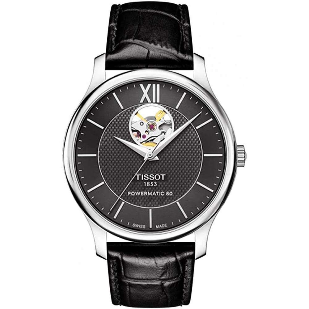 ROOK JAPAN:TISSOT TRADITION POWERMATIC 80 OPEN HEART 40 MM MEN WATCH T0639071605800,Luxury Watch,Tissot Tradition