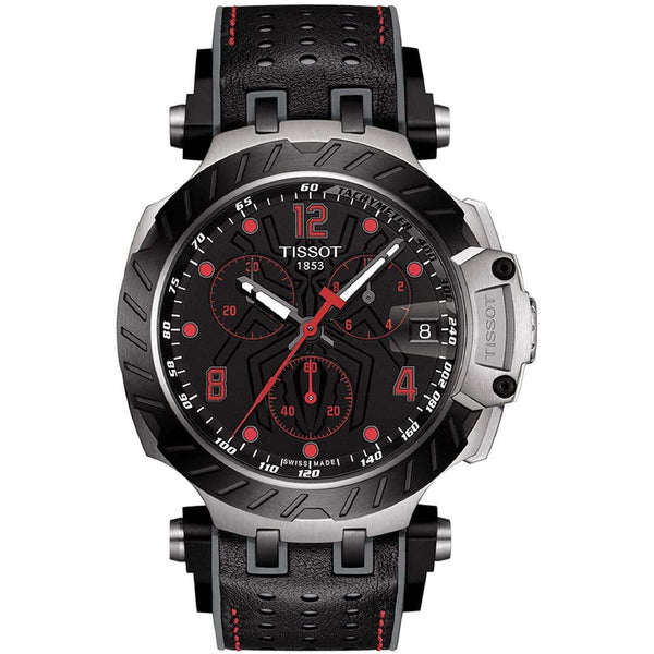 TISSOT クロノグラフ 腕時計 ブラック/レッド TISSOT（レッド/赤色系