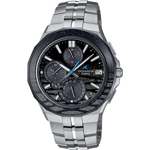 CASIO OCEANUS MANTA 腕時計 Casio OCWS6000-1A Oceanus Manta Faceted Bezel Sapphire - YouTube