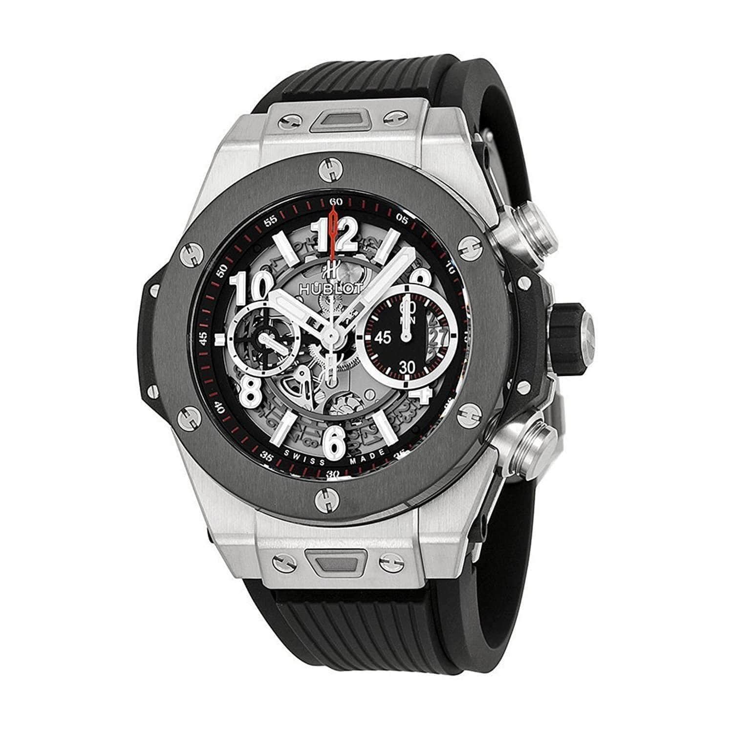 HUBLOT BIG BANG UNICO TITANIUM CERAMIC BRACELET 45 MM MEN WATCH 411.NM ROOK JAPAN