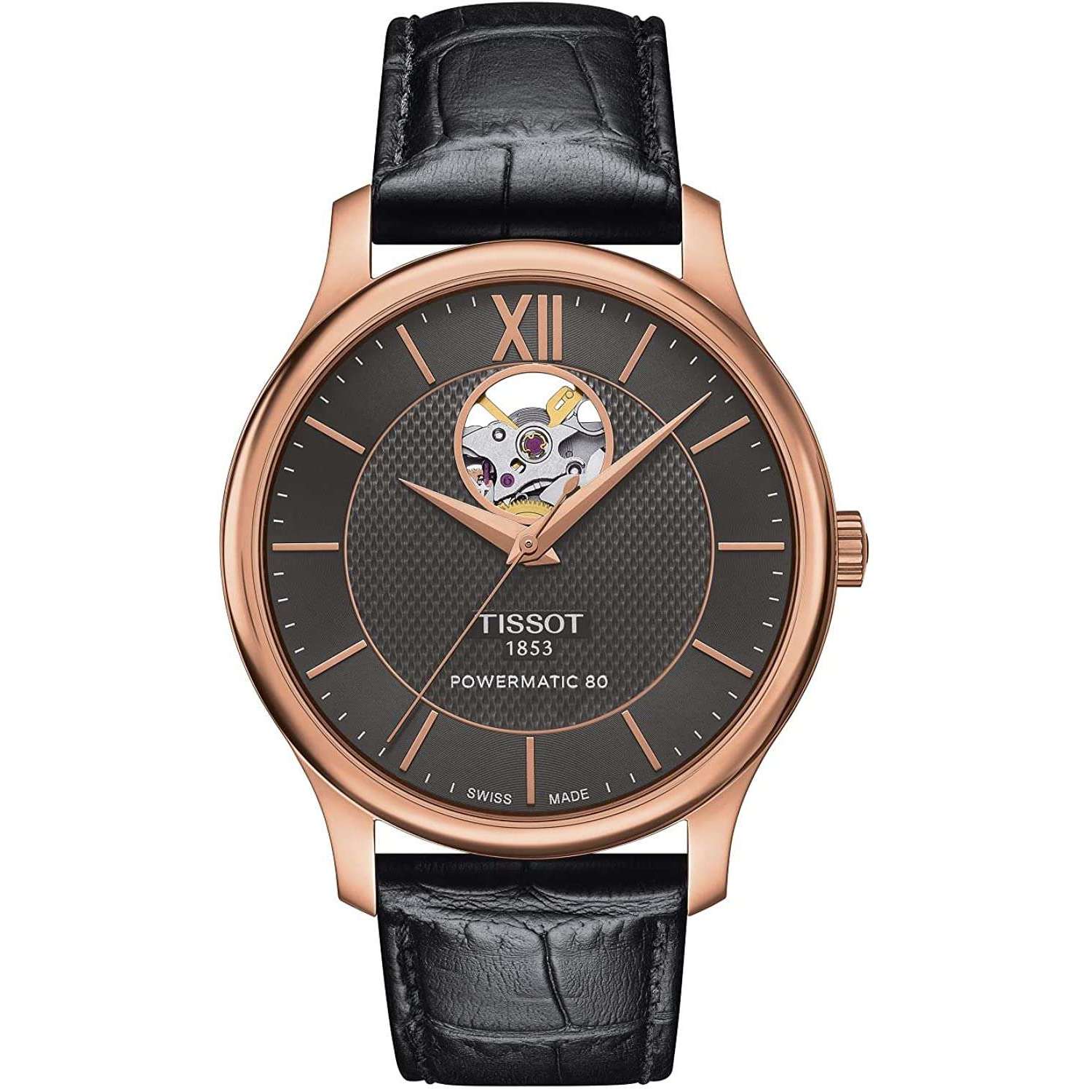 ROOK JAPAN:TISSOT TRADITION POWERMATIC 80 OPEN HEART 40 MM MEN WATCH T0639073606800,Luxury Watch,Tissot Tradition