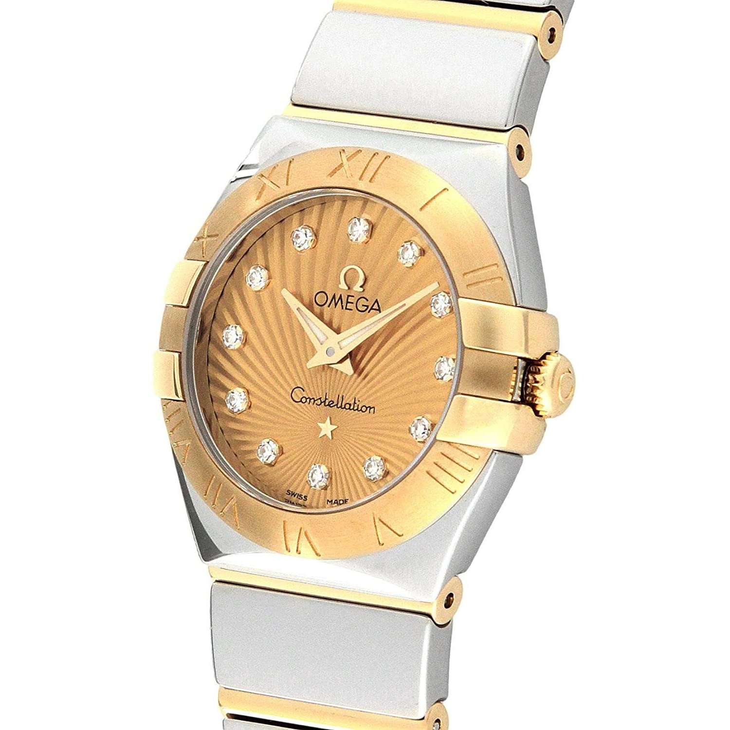 ROOK JAPAN:OMEGA CONSTELLATION QUARTZ 24 MM WOMEN WATCH 123.20.24.60.58.002,Luxury Watch,Omega