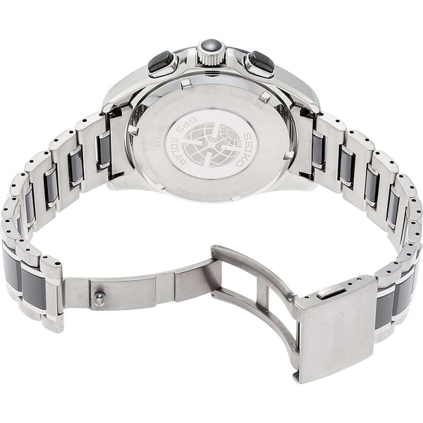 SEIKO ASTRON GPS SOLAR DUAL TIME SILVER MEN WATCH SBXB041 - ROOK JAPAN